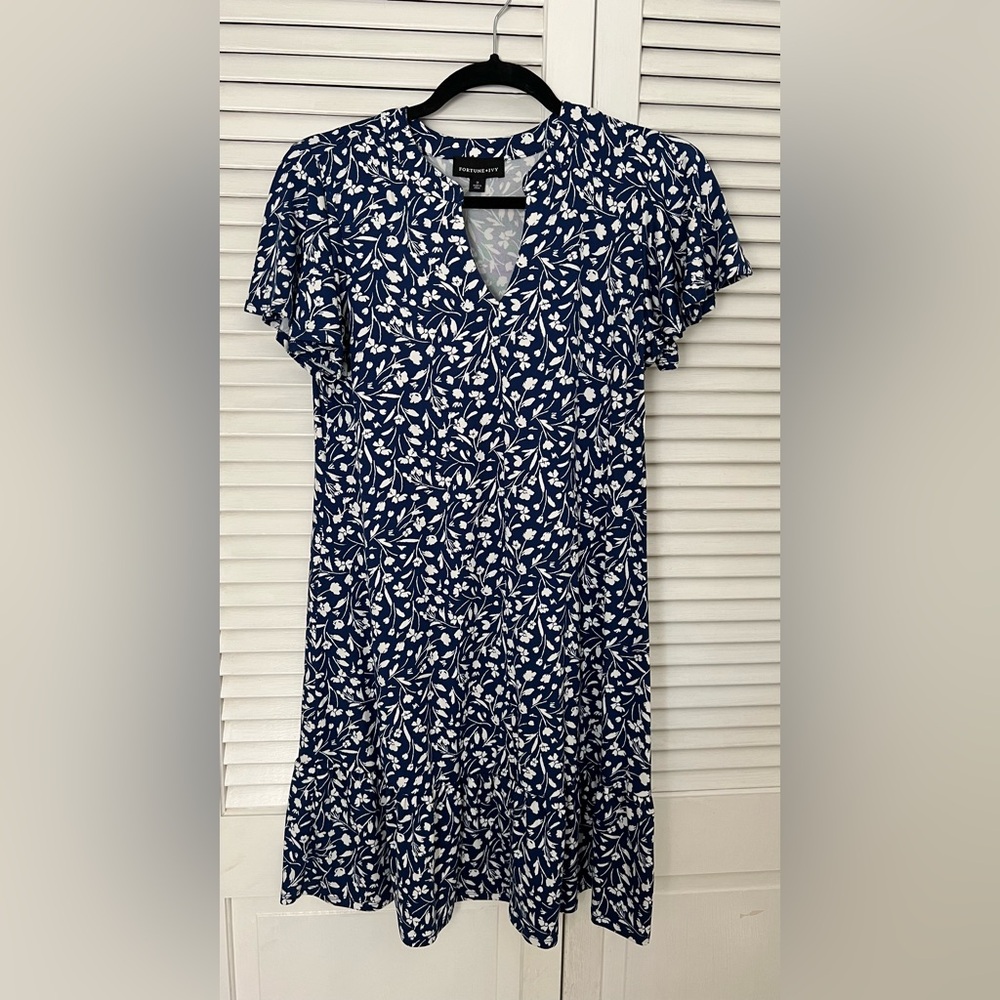 Fortune + Ivy blue floral dress - size M